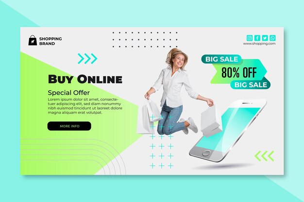 Online shopping banner template