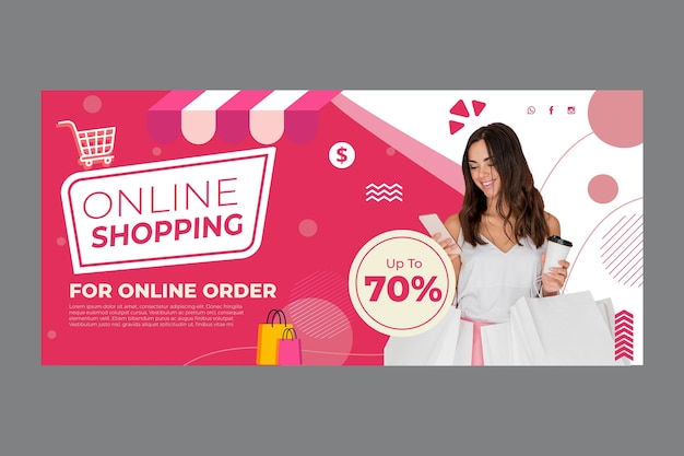 Modello di banner dello shopping online