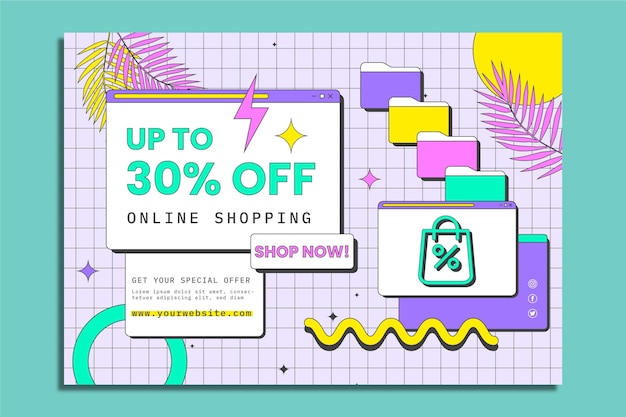 Vettore gratuito modello di banner per lo shopping online