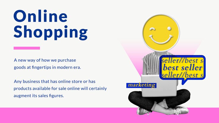 Free Vector online shopping business template vector with creative marketer remixed media