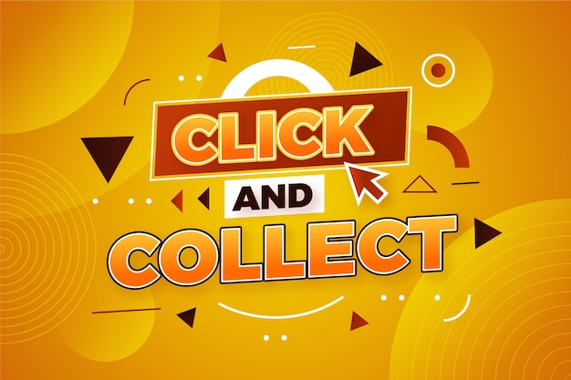 Online shopping click and collect sign