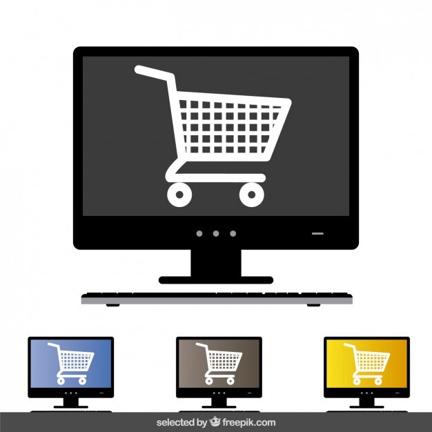 Online shopping concept in computer screen