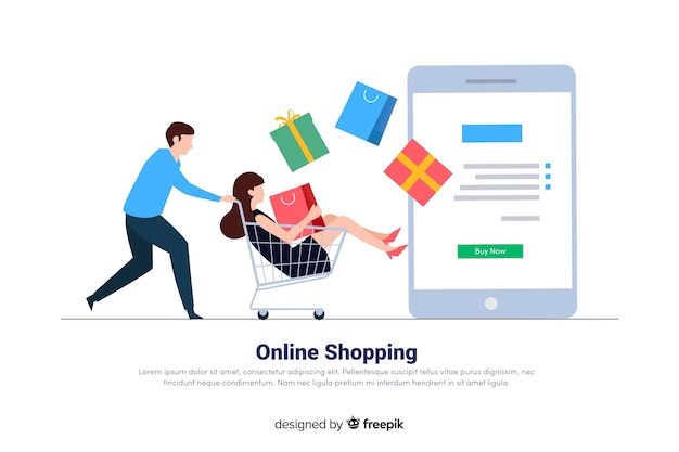 Vettore gratuito concetto dello shopping online per la pagina di destinazione