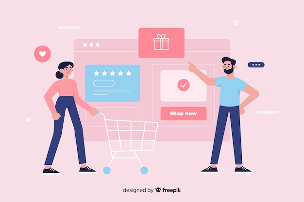 Free vector online shopping concept for landing page