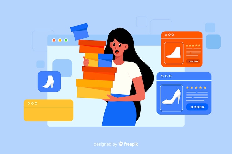Free Vector online shopping concept for landing page