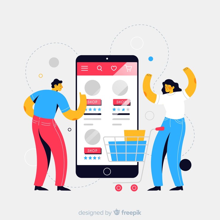 Free Vector online shopping concept for landing page