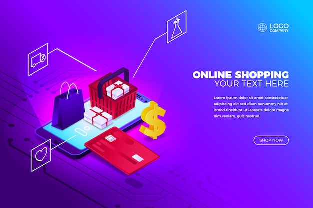 Online shopping concept with phone