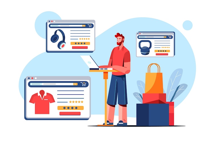 Free Vector online shopping concept