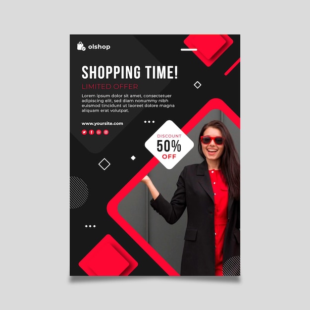 Online shopping flyer vertical
