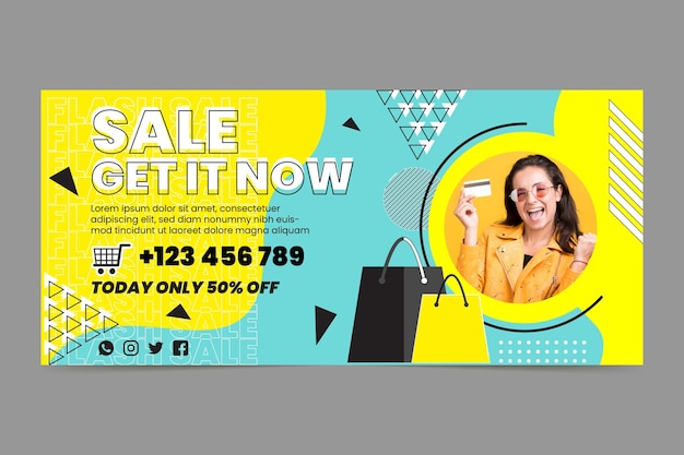 Online shopping horizontal banner template