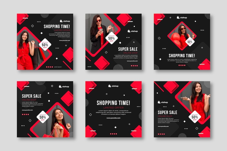 Free Vector online shopping instagram posts