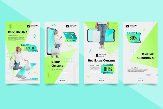 Online shopping instagram stories template