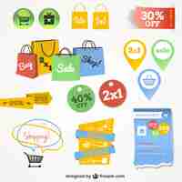 Free vector online shopping interface graphics