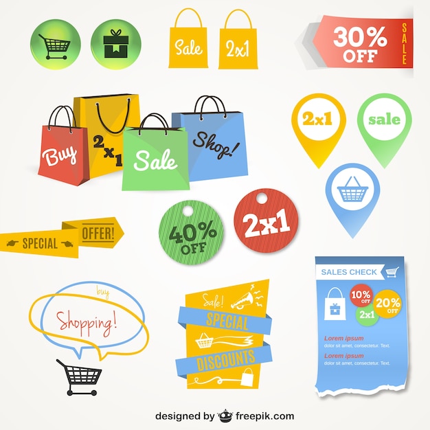 Online shopping interface graphics