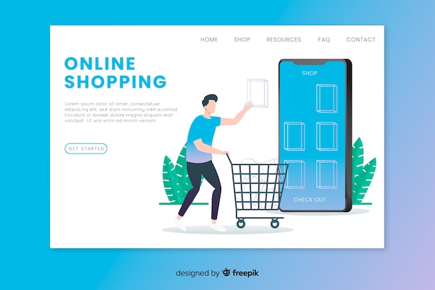 Online shopping landing page template