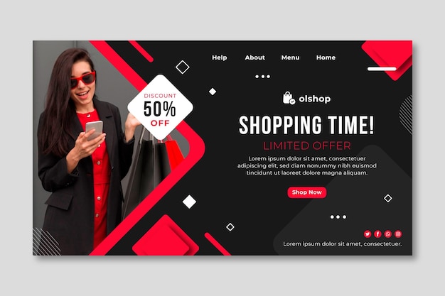 Online shopping landing page template