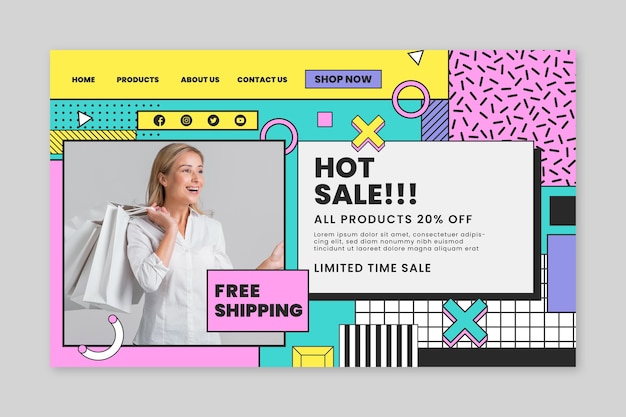 Online shopping landing page template