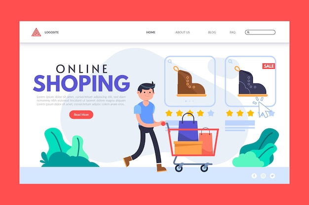 Online shopping landing page