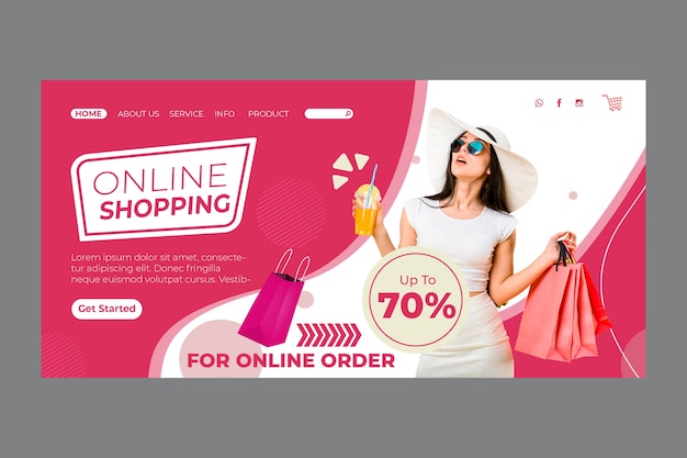 Online shopping landing page