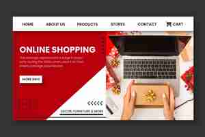 Vettore gratuito pagina di destinazione dello shopping online