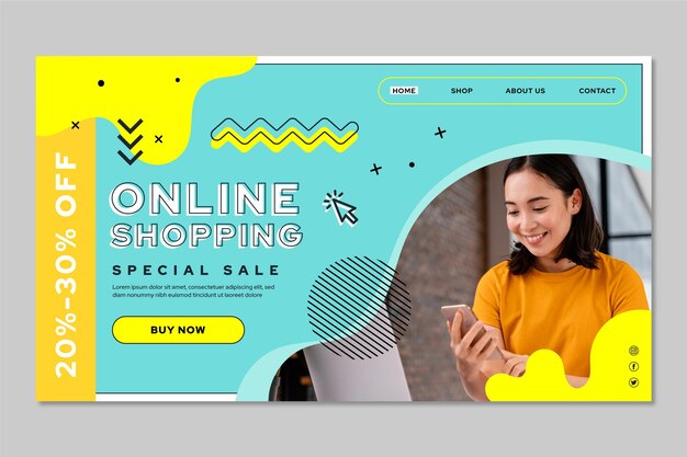 Online shopping landing page