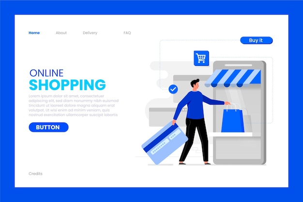 Online shopping landing page