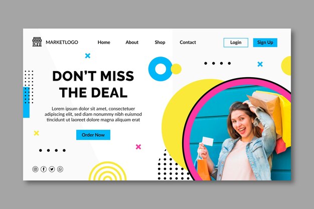 Online shopping landing page