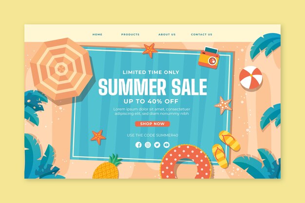 Free vector online shopping landing page