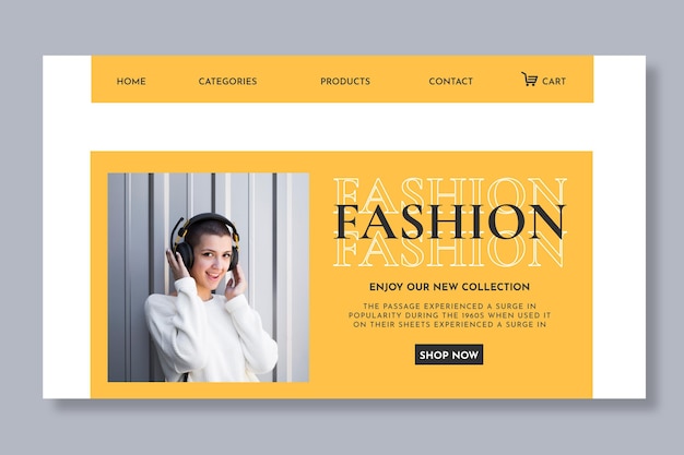 Free vector online shopping landing page