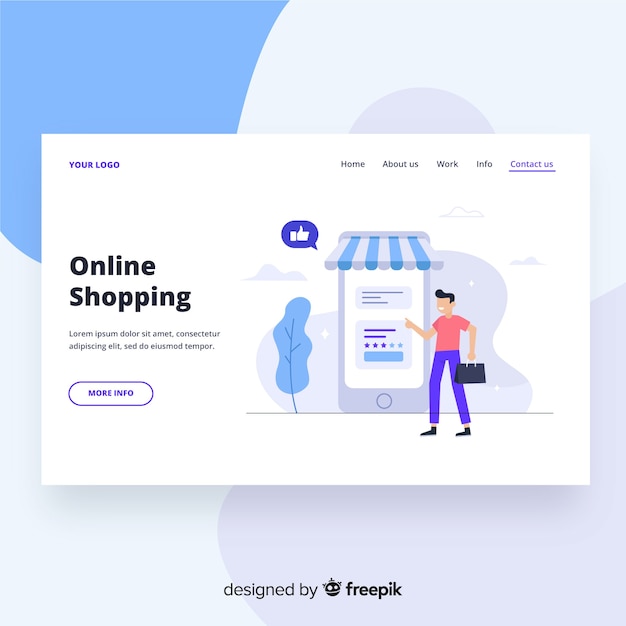 Online shopping landing page