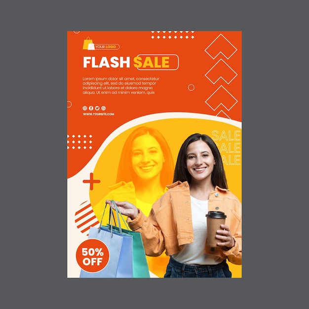 Online shopping poster template