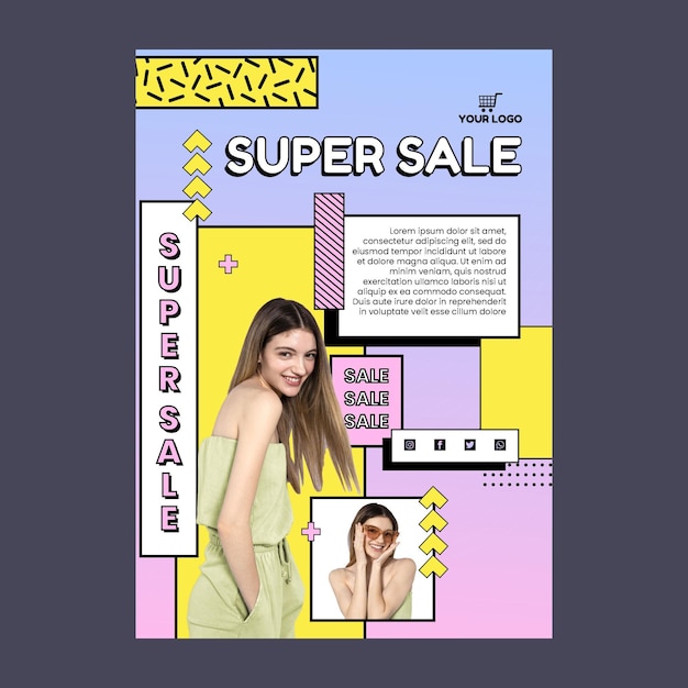 Online shopping poster template