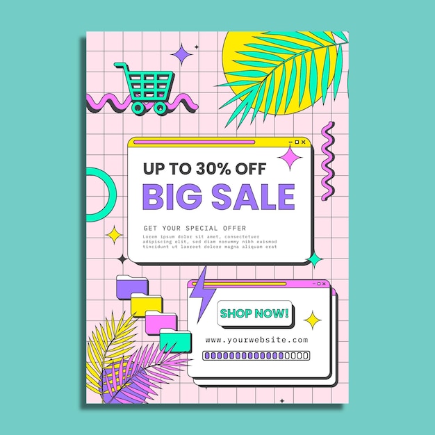 Free vector online shopping poster template