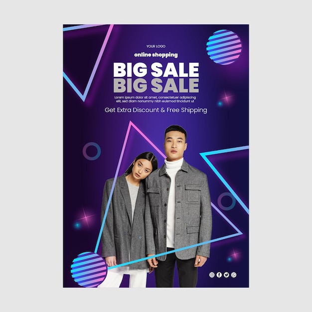 Free vector online shopping poster