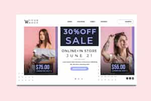 Free vector online shopping and sales landing page template