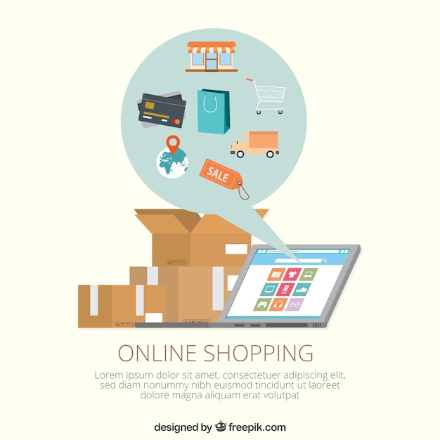 Free vector online shopping template