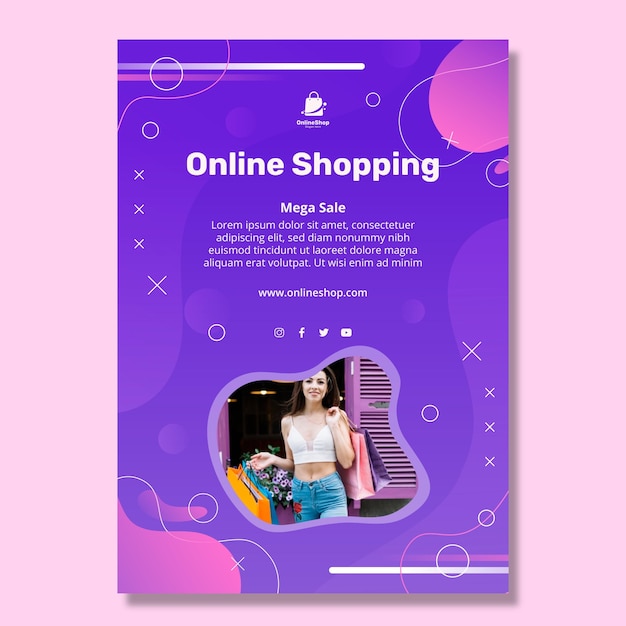 Online shopping vertical flyer template