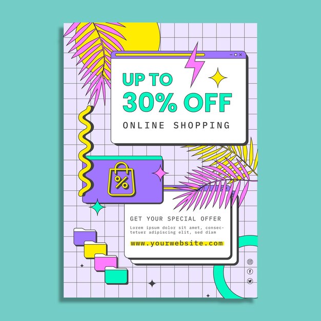 Online shopping vertical flyer template