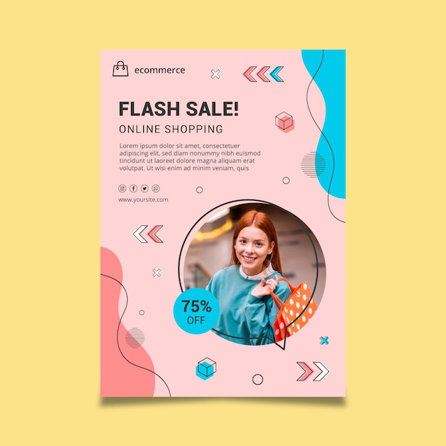 Online shopping vertical poster template