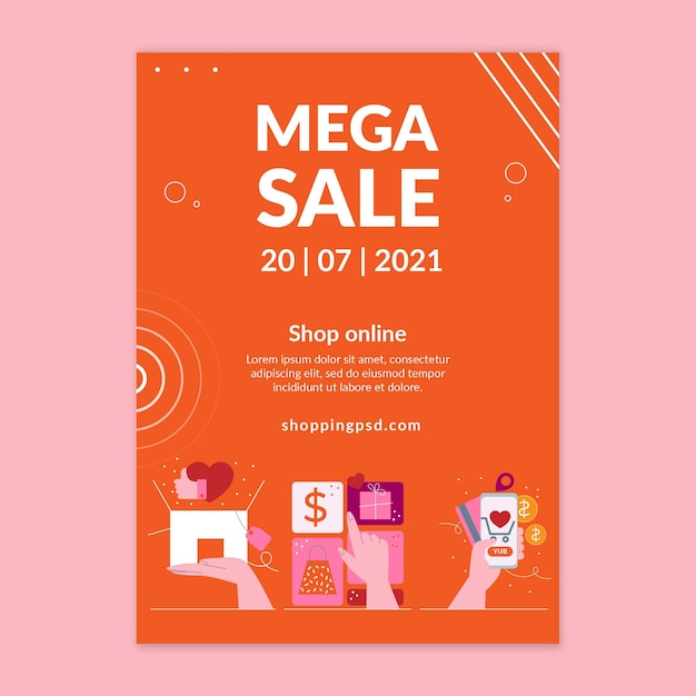 Online shopping vertical poster template