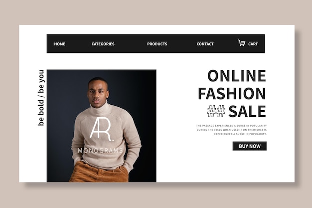 Vettore gratuito modello web per lo shopping online