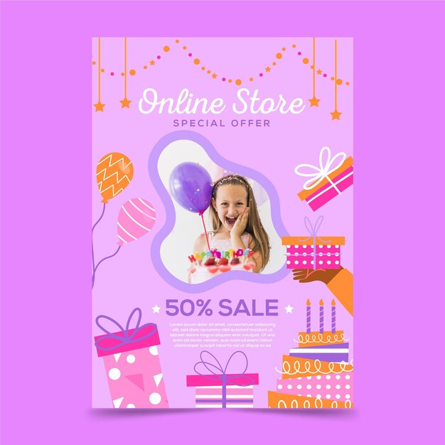 Online store flyer template design