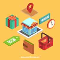 Free vector online store pack and e-commerce elements