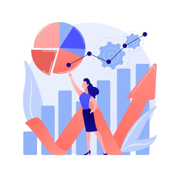 Free vector online survey results analysis. pie charts, infographics, analyzing process. business and financial reports analytics. social poll answers statistics concept illustration