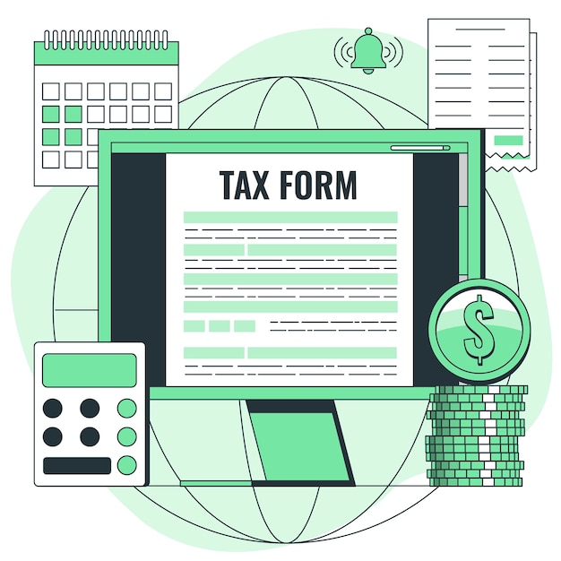 Online tax concept illustration