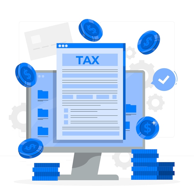 Free vector online tax concept illustration