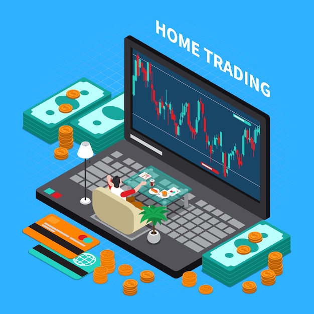 Free vector online trading stock exchange composition
