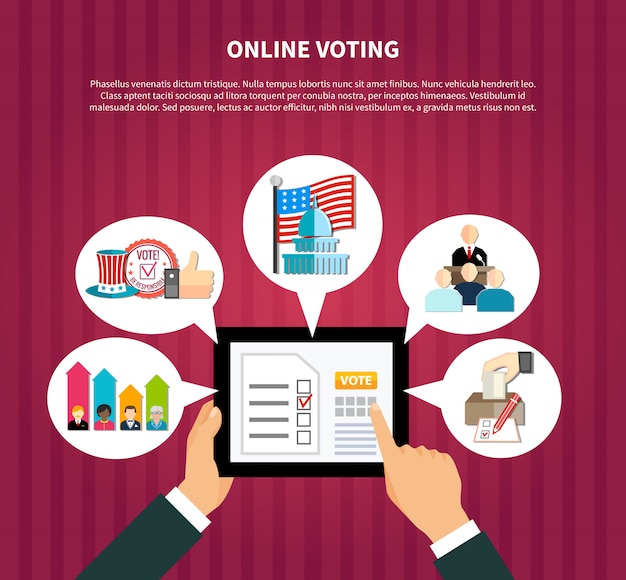 Free vector online voting  in elections