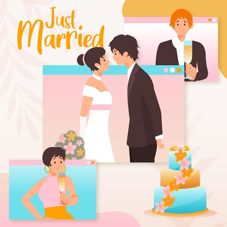 無料Vector オンライン結婚式