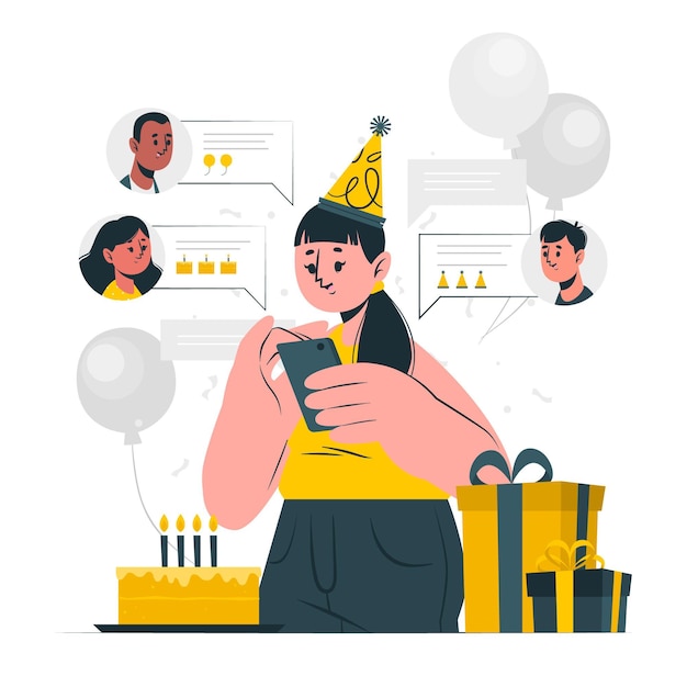 Free vector online wishes concept illustration